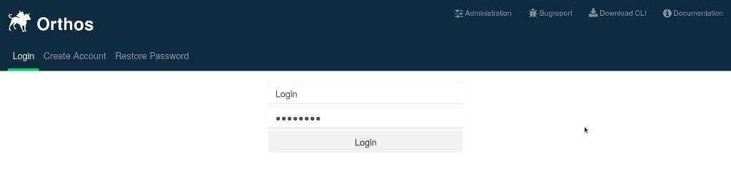 Orthos2 Login Screen